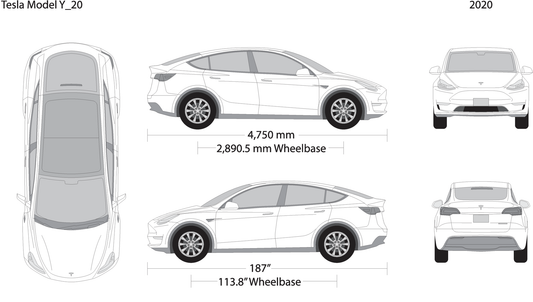 2020 Tesla Model Y V20 Vehicle Wrap Template