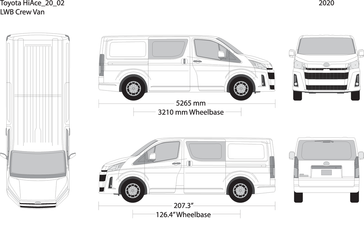 2020 Toyota Hiace V02 Vehicle Wrap Template