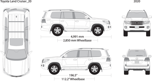 2020 Toyota Land Cruiser V20 Vehicle Wrap Template