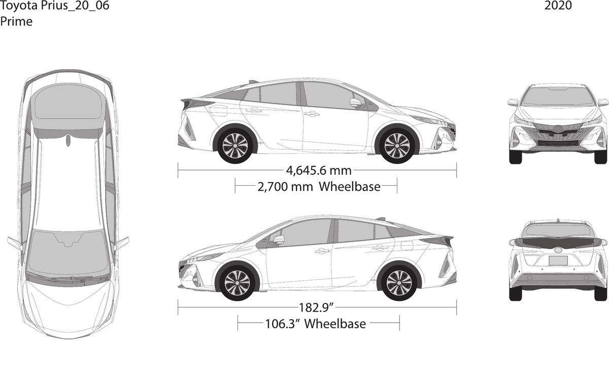 2020 Toyota Prius vector wrap template V06, Design-Ready PDF - GravBase