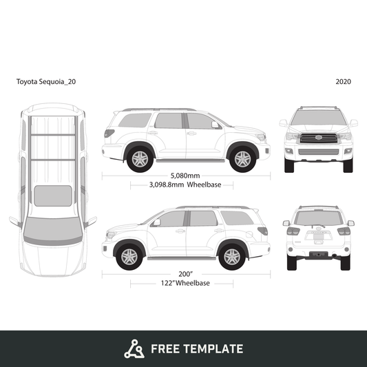 2020 Toyota Sequoia free vector vehicle wrap template - GravBase