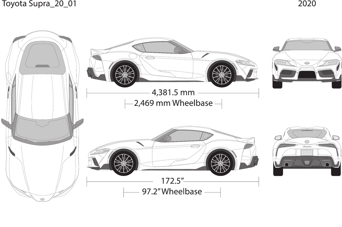 2020 Toyota Supra vector wrap template, Design-Ready PDF - GravBase