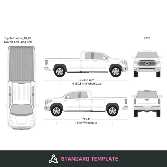 2020 Toyota Tundra vector wrap template V03, Design-Ready PDF - GravBase