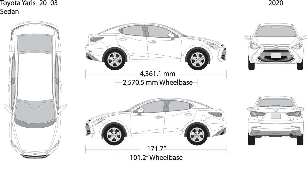 2020 Toyota Yaris V03 Vehicle Wrap Template
