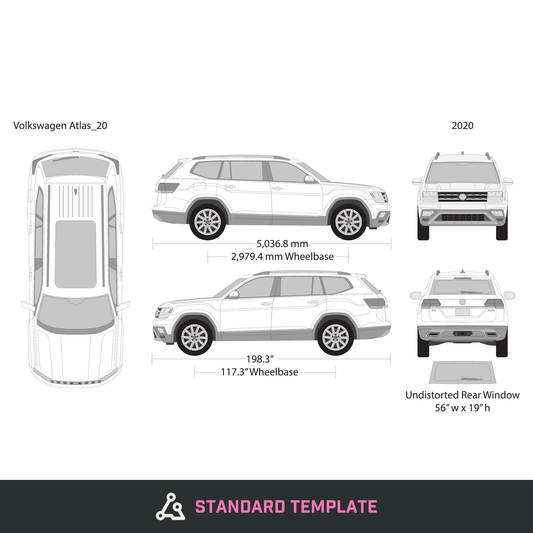 2020 Volkswagen Atlas vector wrap template, Design-Ready PDF - GravBase