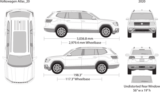 2020 Volkswagen Atlas vector wrap template, Design-Ready PDF - GravBase