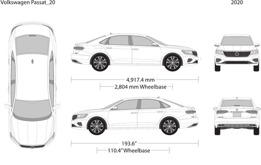 2020 Volkswagen Passat vector wrap template, Design-Ready PDF - GravBase