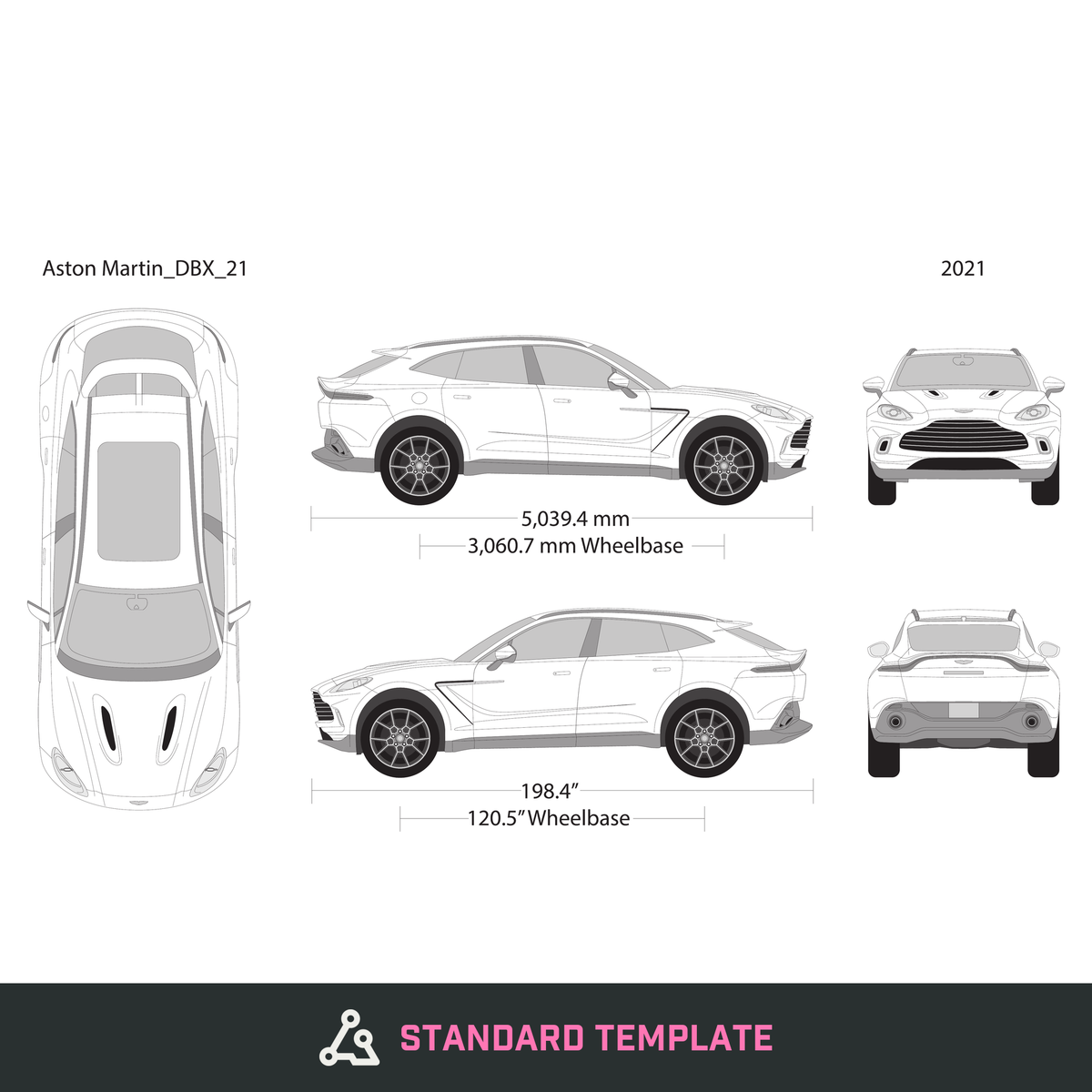 2021 Aston Martin DBX vector wrap template, Design-Ready PDF - GravBase