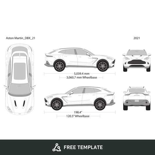 2021 Aston Martin DBX free vector vehicle wrap template - GravBase