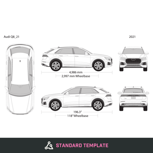 2021 Audi Q8 vector wrap template, Design-Ready PDF - GravBase