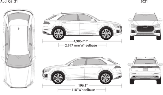 2021 Audi Q8 vector wrap template, Design-Ready PDF - GravBase