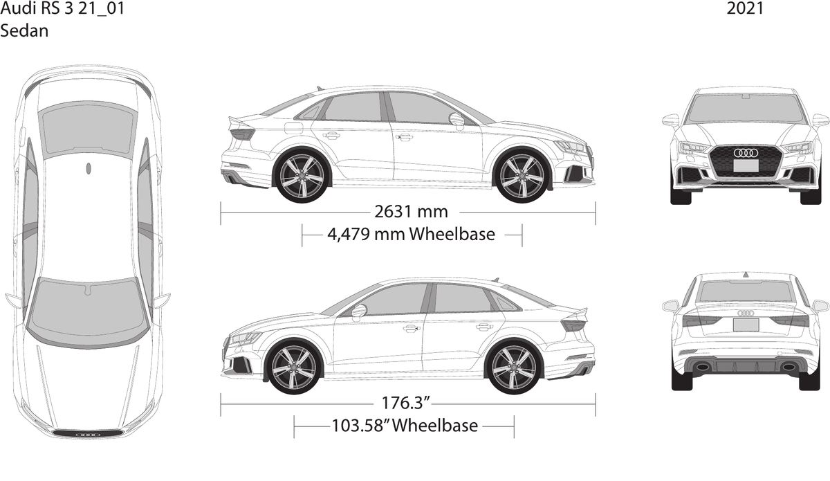 2021 Audi RS 3 vector wrap template, Design-Ready PDF - GravBase
