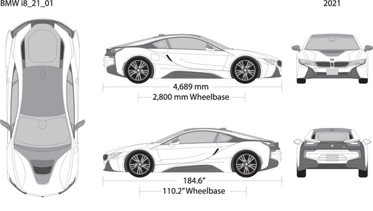 2021 Bmw I8 V01 Vehicle Wrap Template