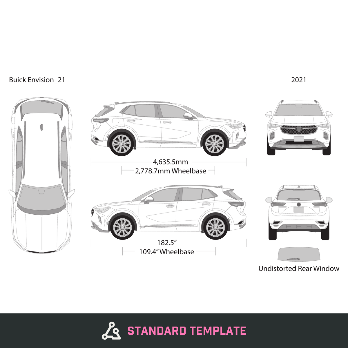 2021 Buick Envision vector wrap template, Design-Ready PDF - GravBase