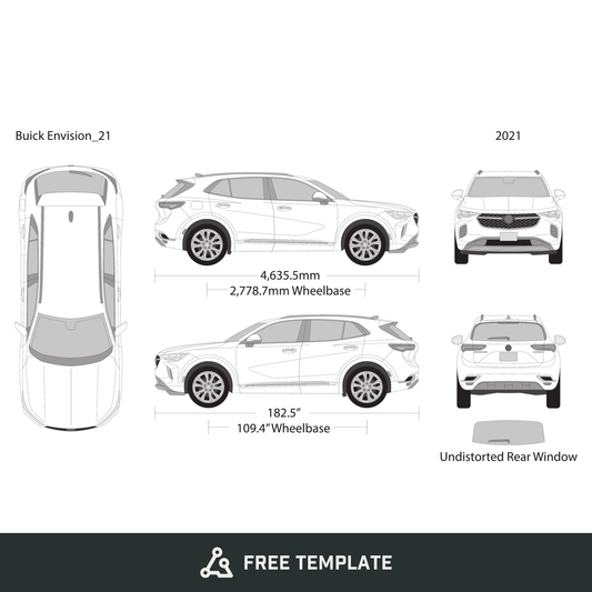 2021 Buick Envision free vector vehicle wrap template - GravBase