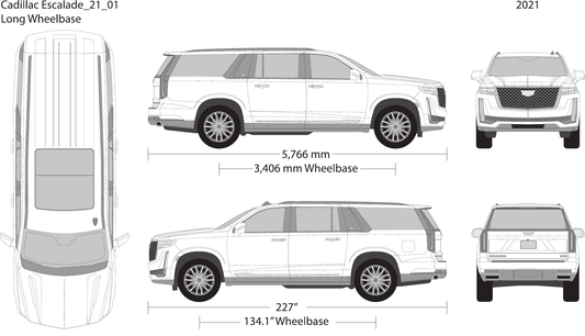 2021 Cadillac Escalade vector wrap template V01, Design-Ready PDF - GravBase