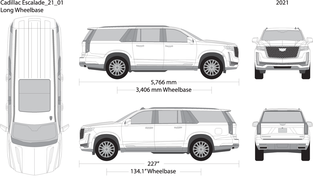2021 Cadillac Escalade V01 Vehicle Wrap Template