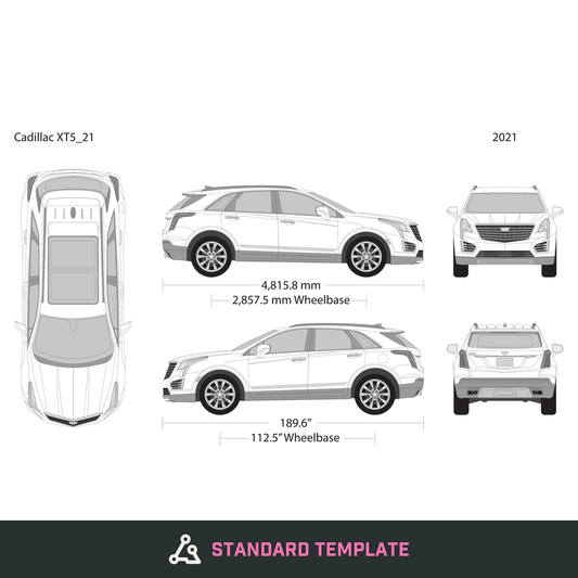 2021 Cadillac XT5 vector wrap template, Design-Ready PDF - GravBase