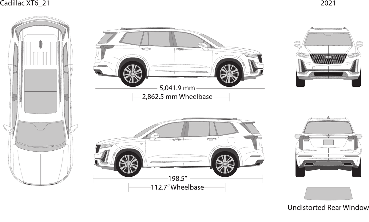 2021 Cadillac XT6 vector wrap template, Design-Ready PDF - GravBase