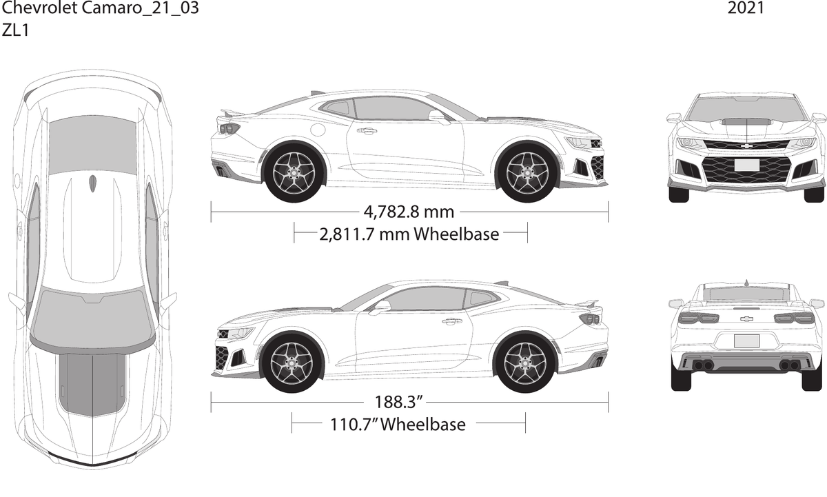 2021 Chevy Camaro vector wrap template V03, Design-Ready PDF - GravBase