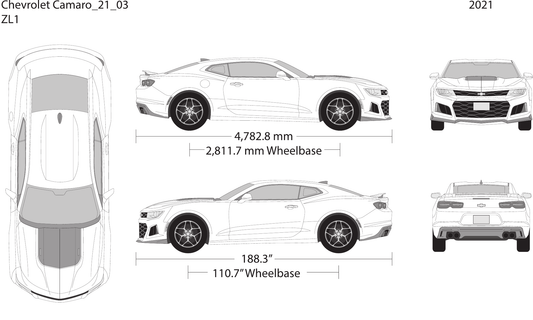2021 Chevy Camaro vector wrap template V03, Design-Ready PDF - GravBase