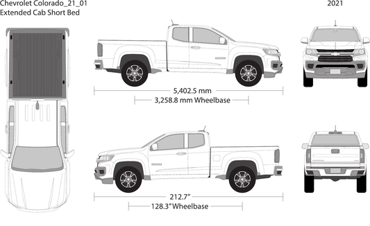 2021 Chevy Colorado free vector vehicle wrap template - GravBase
