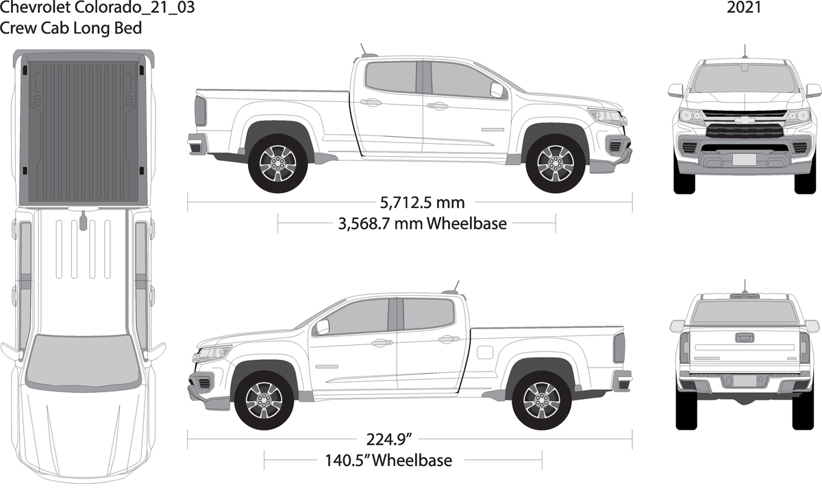 2021 Chevy Colorado V03 Vehicle Wrap Template