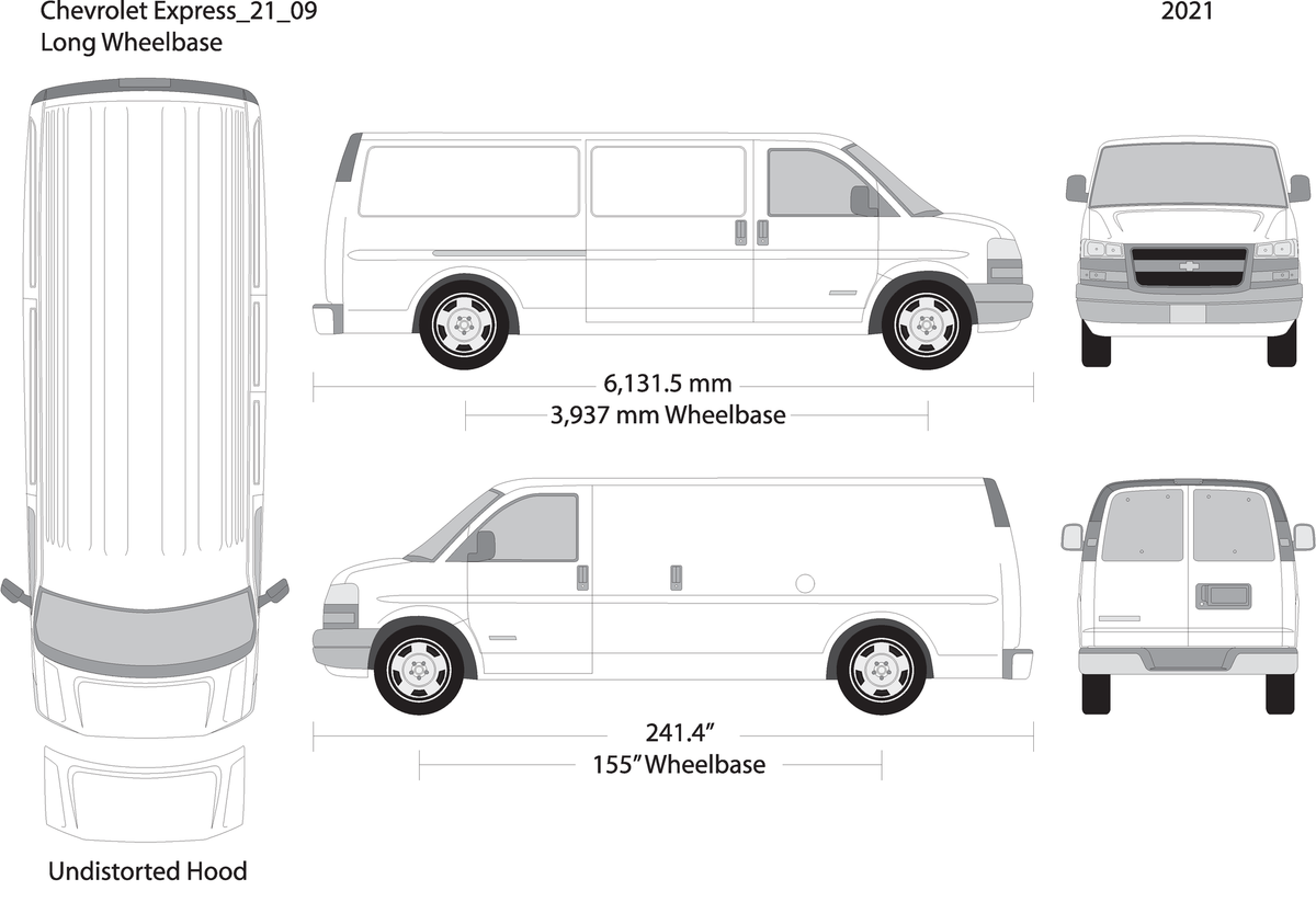 2021 Chevy Express V09 Vehicle Wrap Template