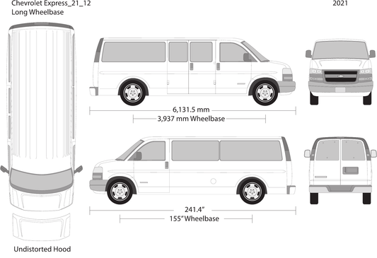 2021 Chevy Express vector wrap template V12, Design-Ready PDF - GravBase