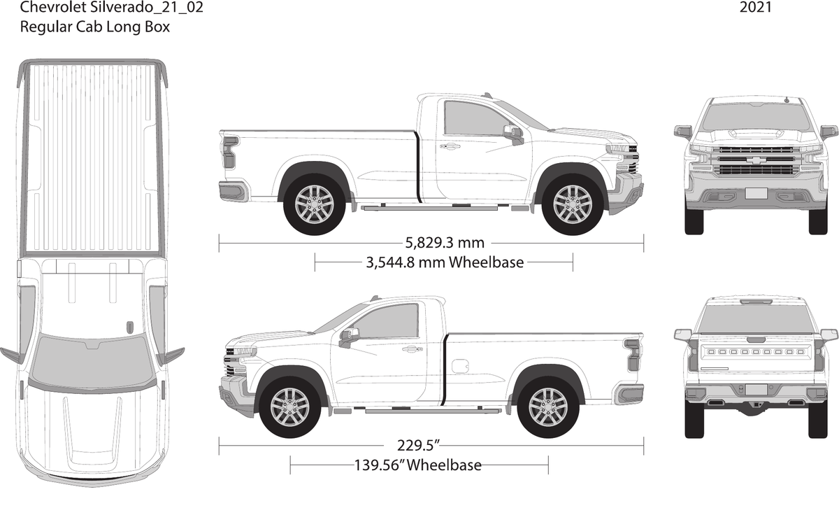 2021 Chevy Silverado 1500 vector wrap template V02, Design-Ready PDF - GravBase