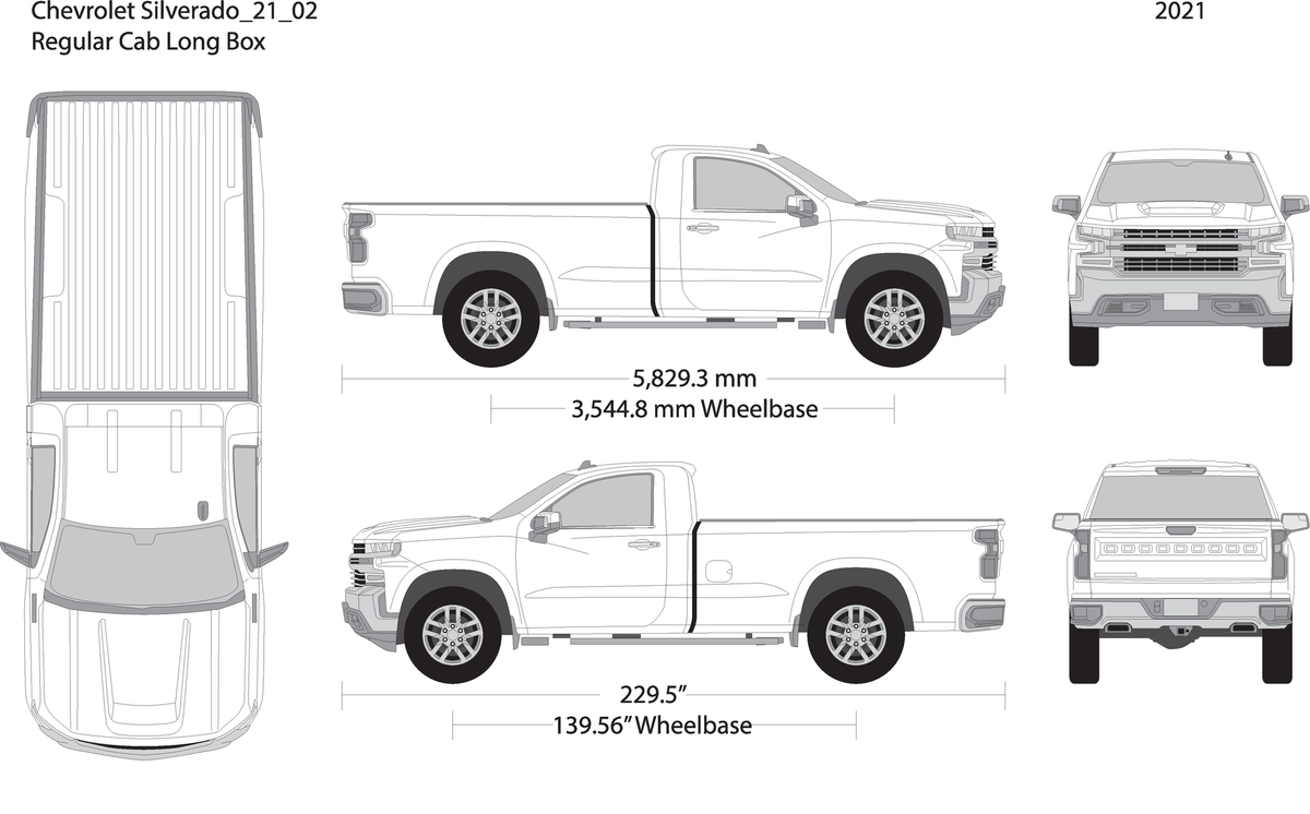 2021 Chevy Silverado 1500 V02 Vehicle Wrap Template