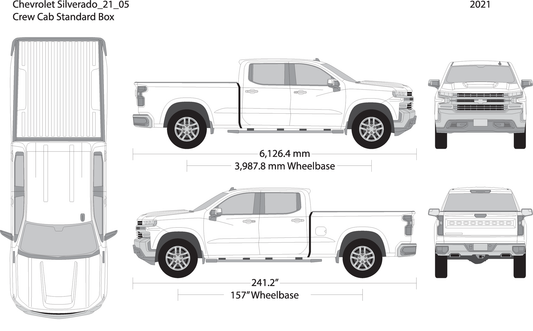 2021 Chevy Silverado 1500 V05 Vehicle Wrap Template