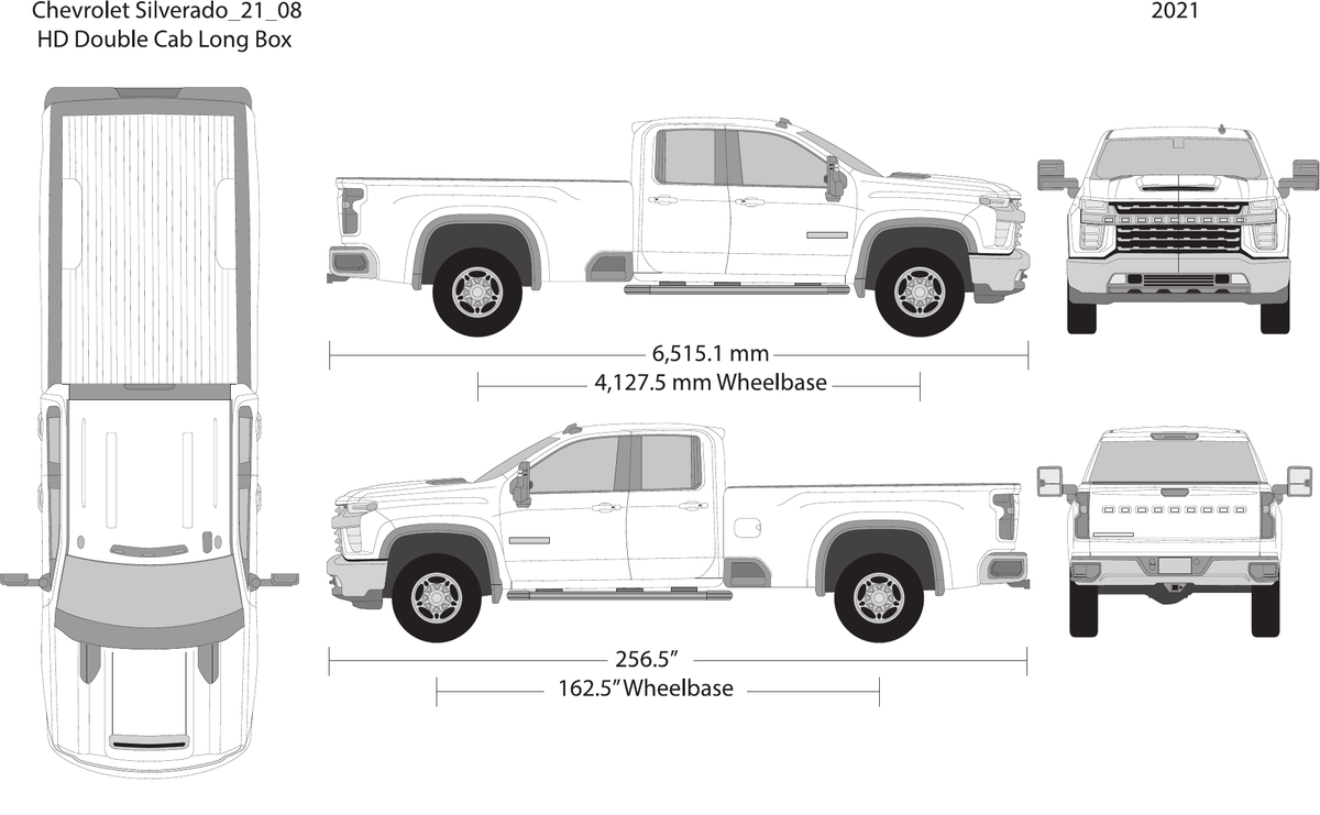 2021 Chevy Silverado 2500-3500 HD Vector Wrap Template - GravBase