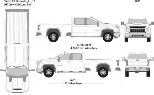 2021 Chevy Silverado 2500 3500 Hd V10 Vehicle Wrap Template