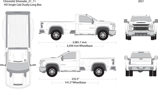 2021 Chevy Silverado 2500 3500 Hd V11 Vehicle Wrap Template