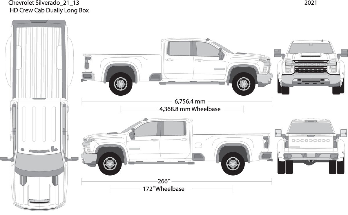 2021 Chevy Silverado 2500 3500 Hd V13 Vehicle Wrap Template