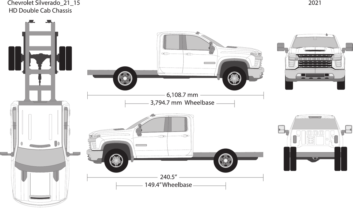 2021 Chevy Silverado 2500-3500 HD vector wrap template V15, Design-Ready PDF - GravBase