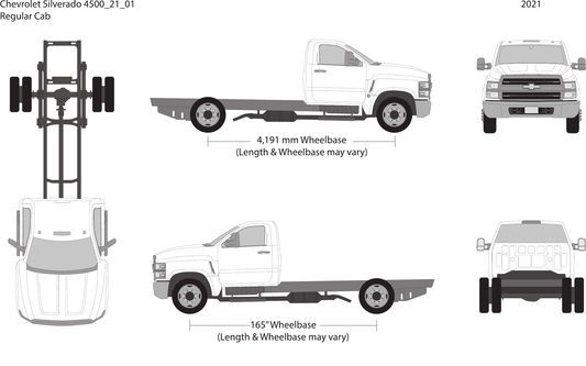 2021 Chevy Siverado 4500 Vector Wrap Template - GravBase