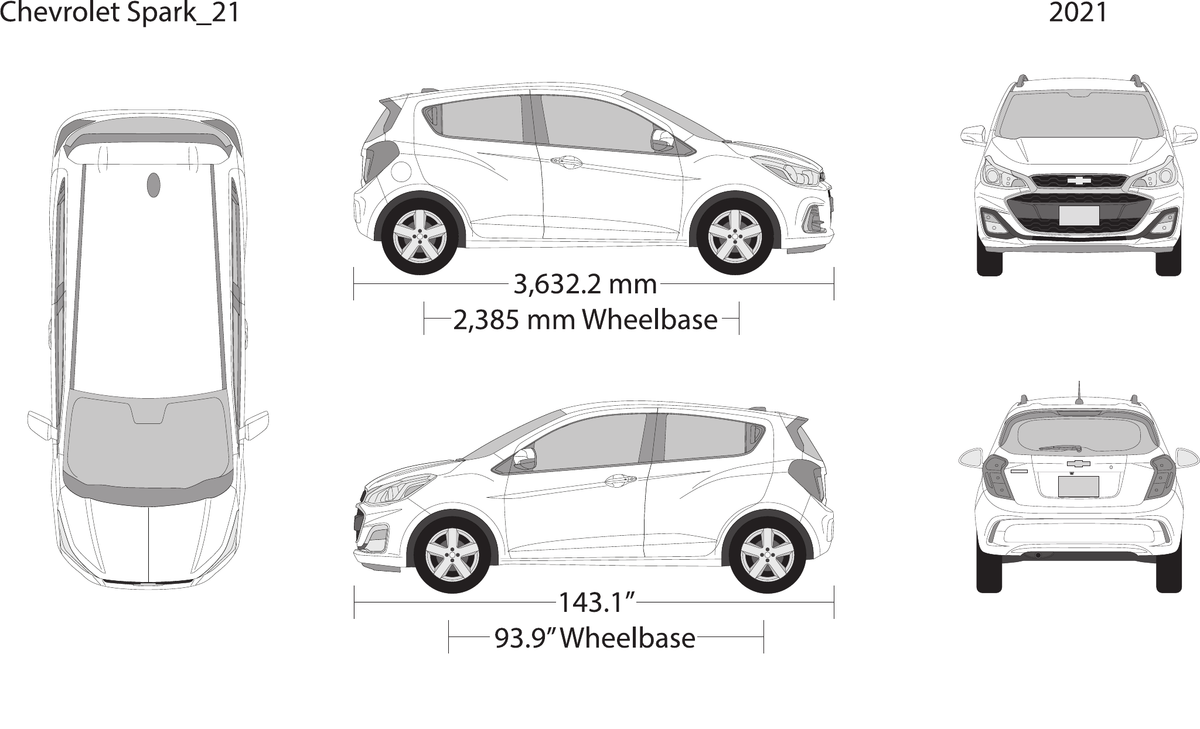2021 Chevy Spark vector wrap template, Design-Ready PDF - GravBase
