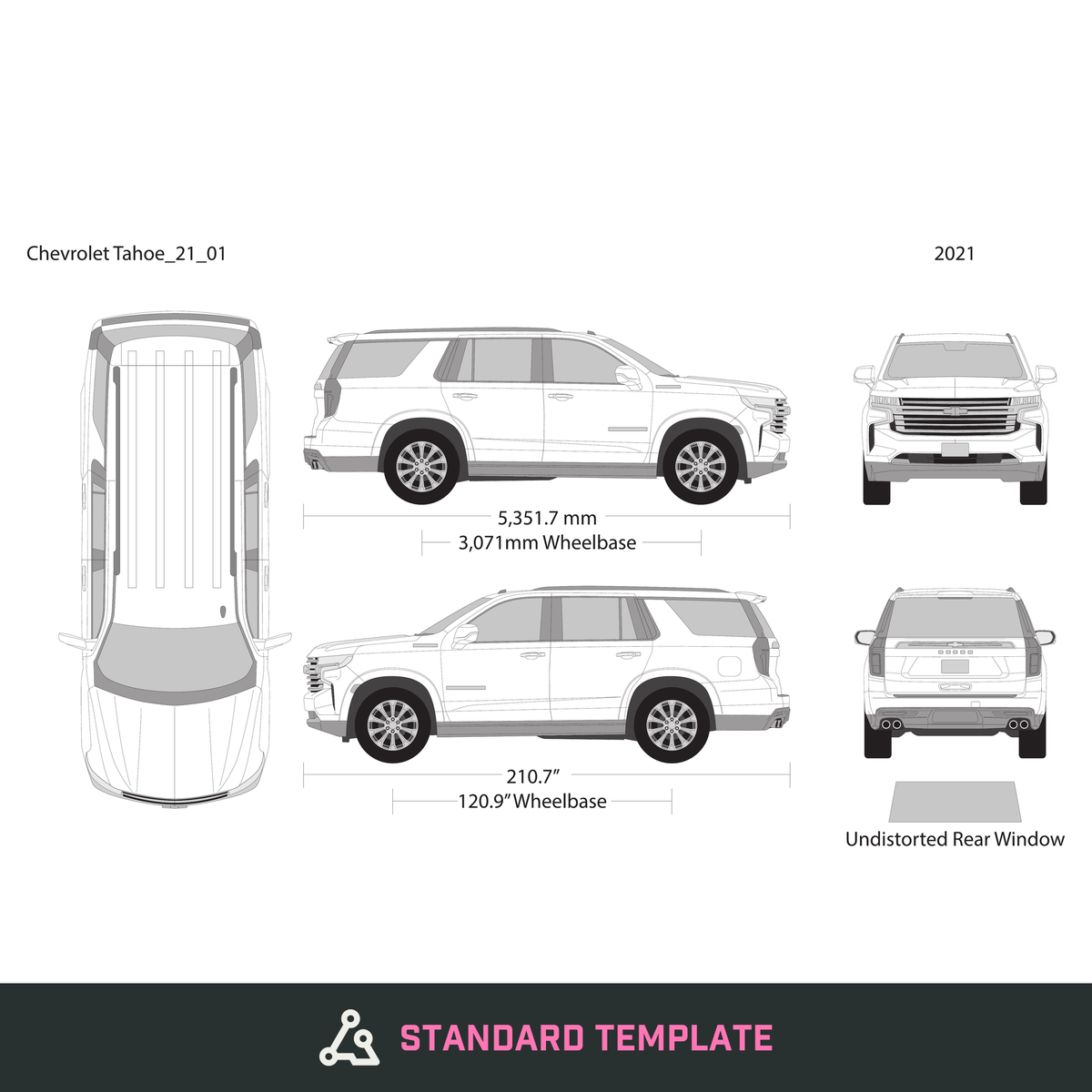 2021 Chevy Tahoe vector wrap template, Design-Ready PDF - GravBase