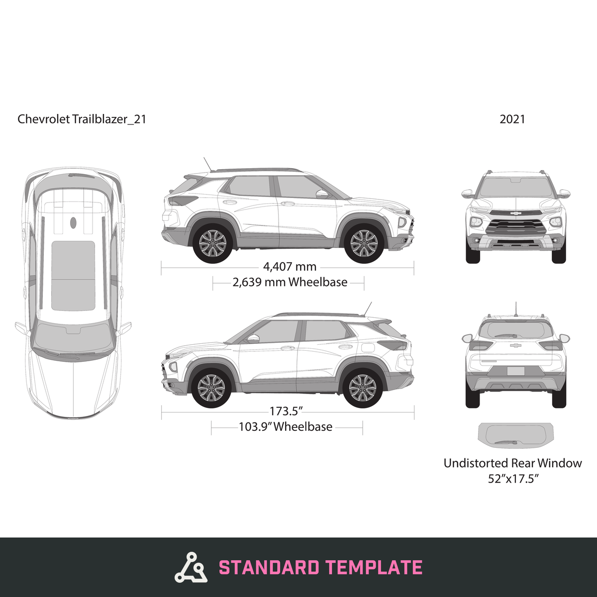 2021 Chevy Trailblazer vector wrap template, Design-Ready PDF - GravBase