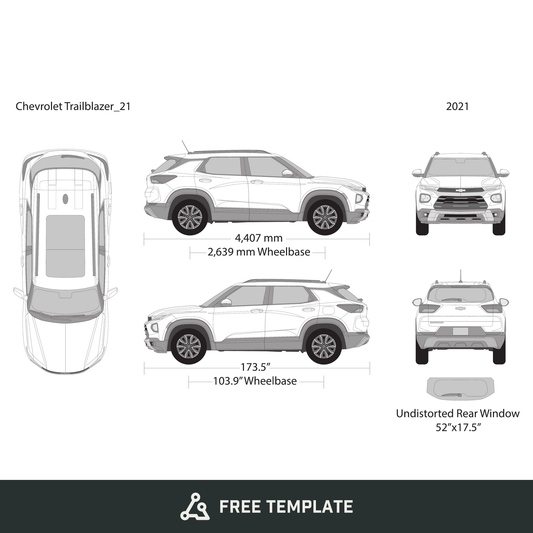 2021 Chevy Trailblazer free vector vehicle wrap template - GravBase