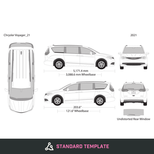 2021 Chrysler Voyager vector wrap template, Design-Ready PDF - GravBase
