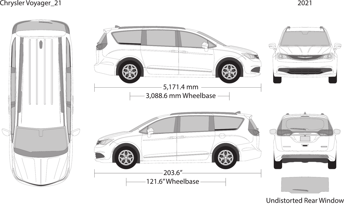 2021 Chrysler Voyager vector wrap template, Design-Ready PDF - GravBase