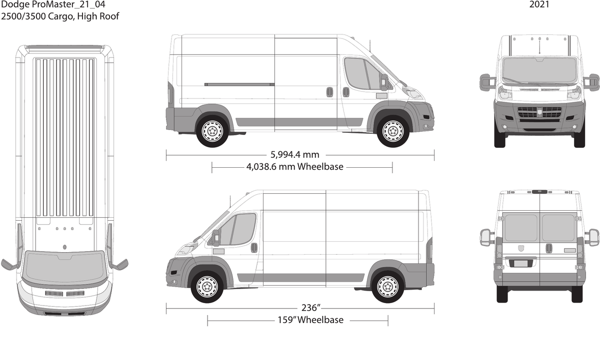 2021 Dodge Promaster Vector Wrap Template - GravBase