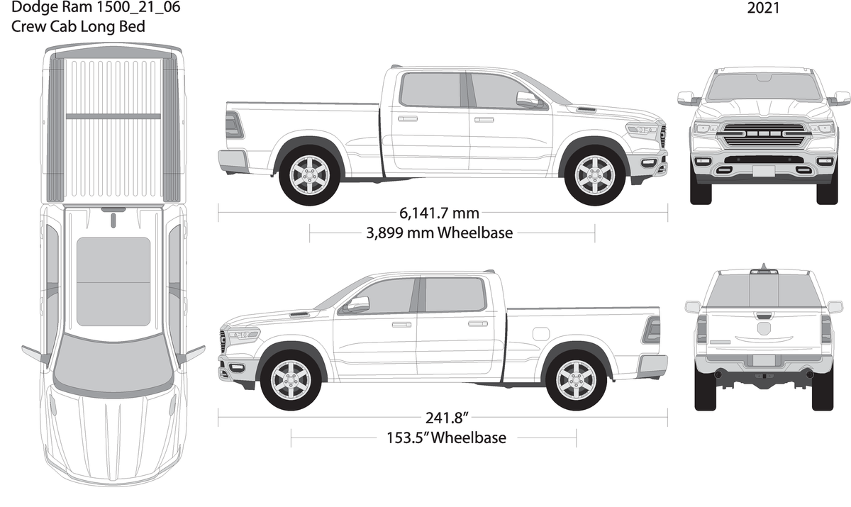 2021 Dodge Ram 1500 V06 Vehicle Wrap Template