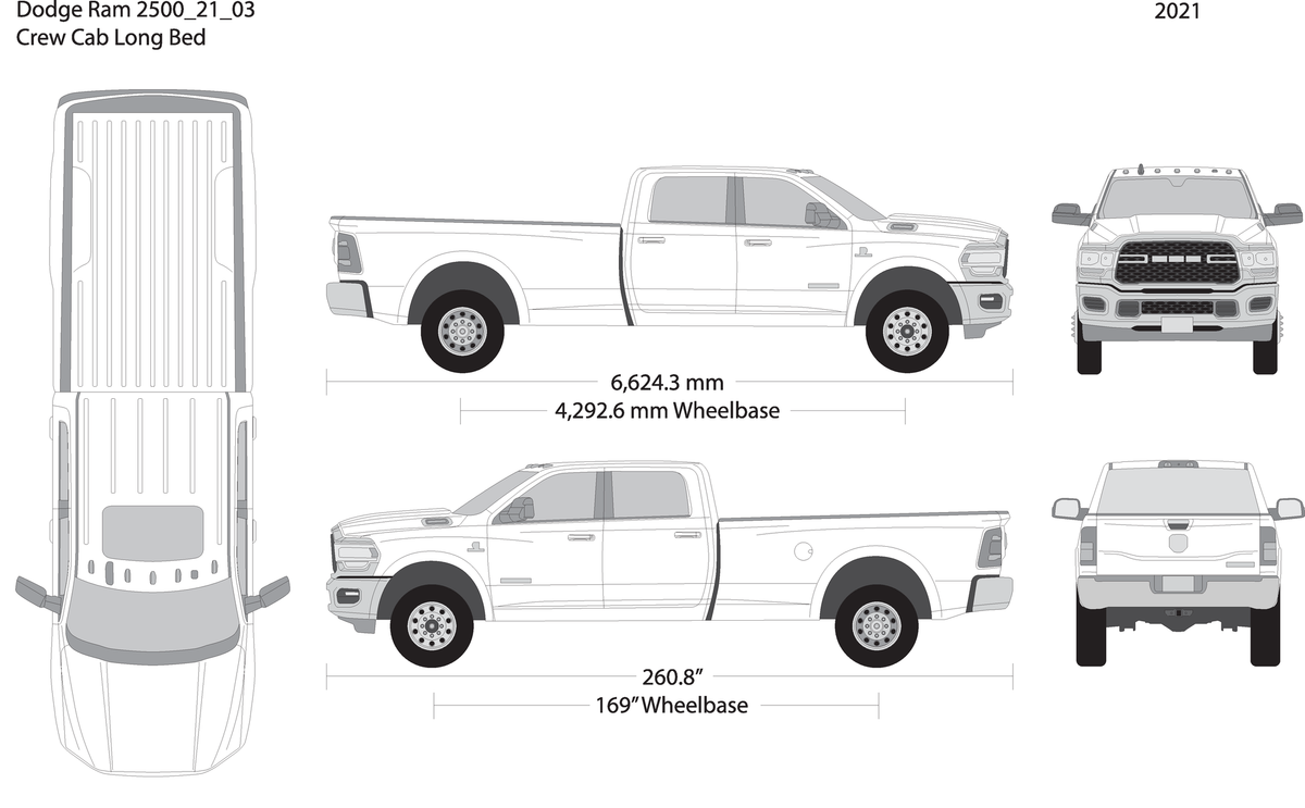 2021 Dodge Ram 2500 3500 V03 Vehicle Wrap Template