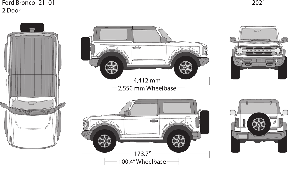 2021 Ford Bronco vector wrap template V01, Design-Ready PDF - GravBase