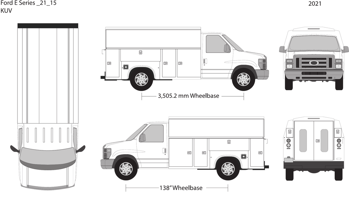2021 Ford E Series vector wrap template V15, Design-Ready PDF - GravBase