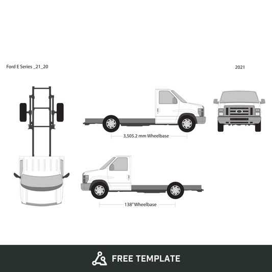 2021 Ford E Series free vector vehicle wrap template - GravBase